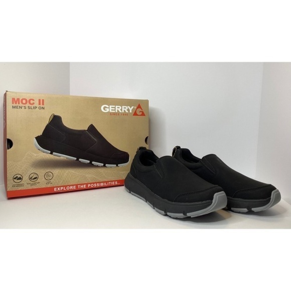 Gerry Moc II Men's Slip On Lightweight Casual Shoe Black Size 10 NIB